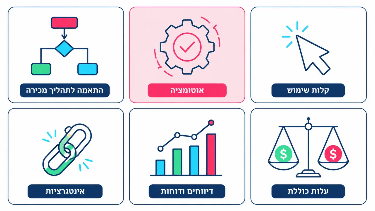 טבלת השוואה לבחירת מערכת CRM לעסק קטן או בינוני